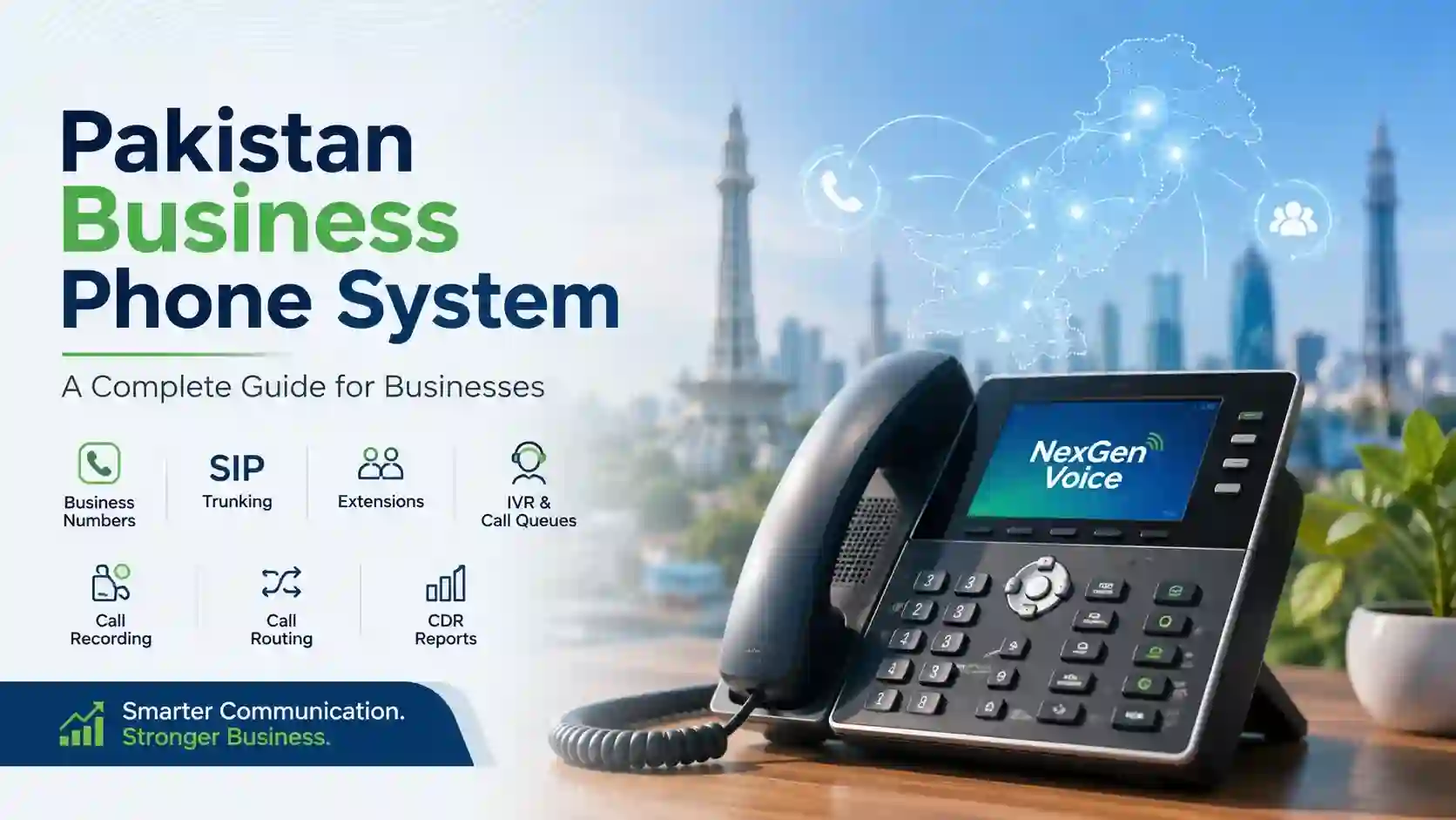 Pakistan Business Phone System dashboard with extensions and call management